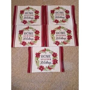Christmas‎ Tapestry Placemats Home for the Holidays Set 5 home for Holiday